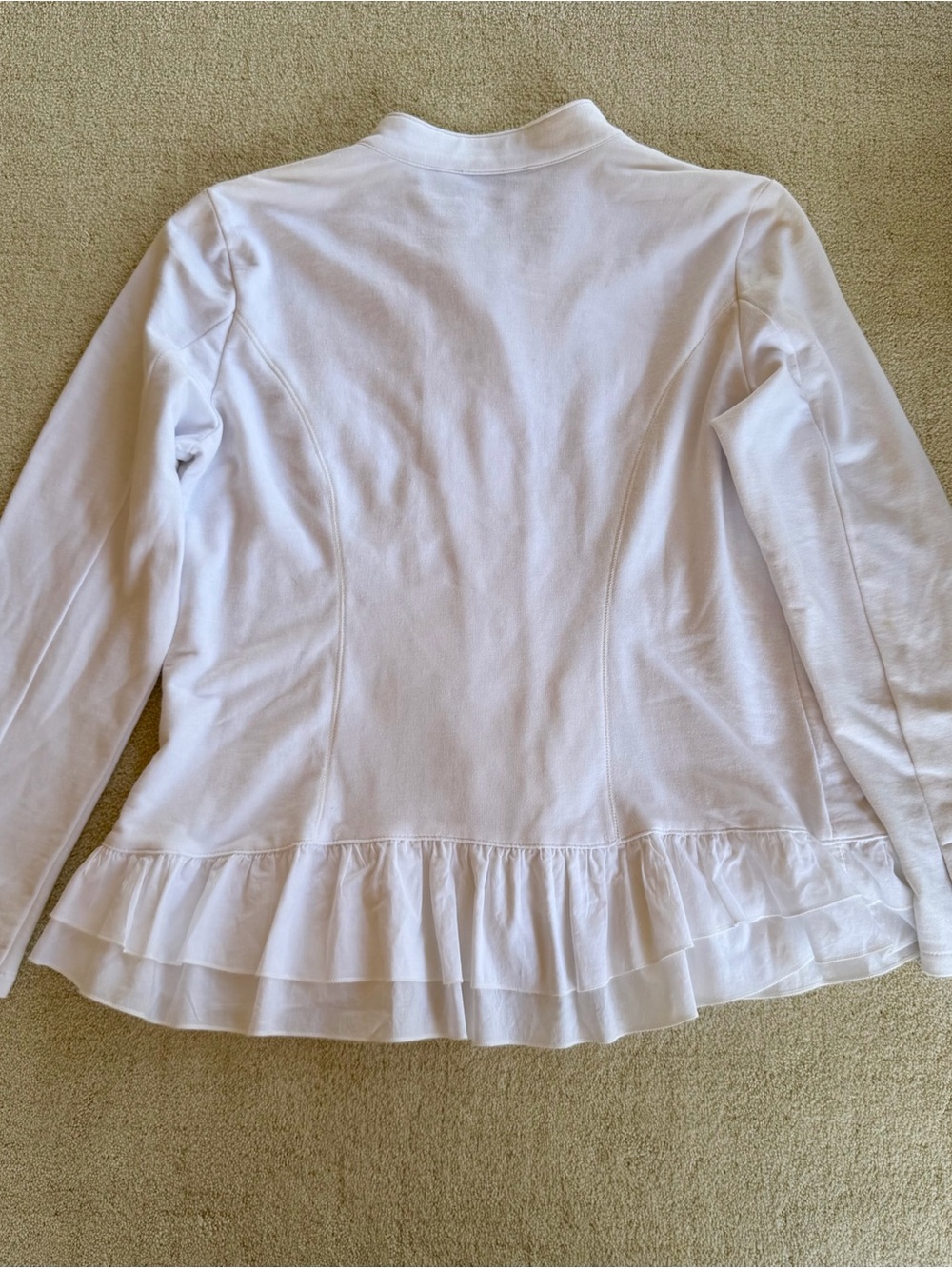 Christopher & Banks White Ruffle-Trim Button Jacket - Picture 4 of 12